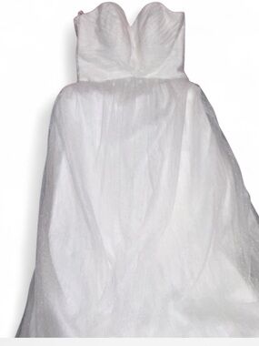 Galina Point d'Esprit Tulle Strapless Wedding Dress Gown size 6